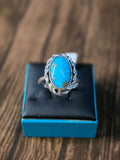 MORENCI BLUE TURQUOISE WITH TWISTED BAND  RING SIZE 8