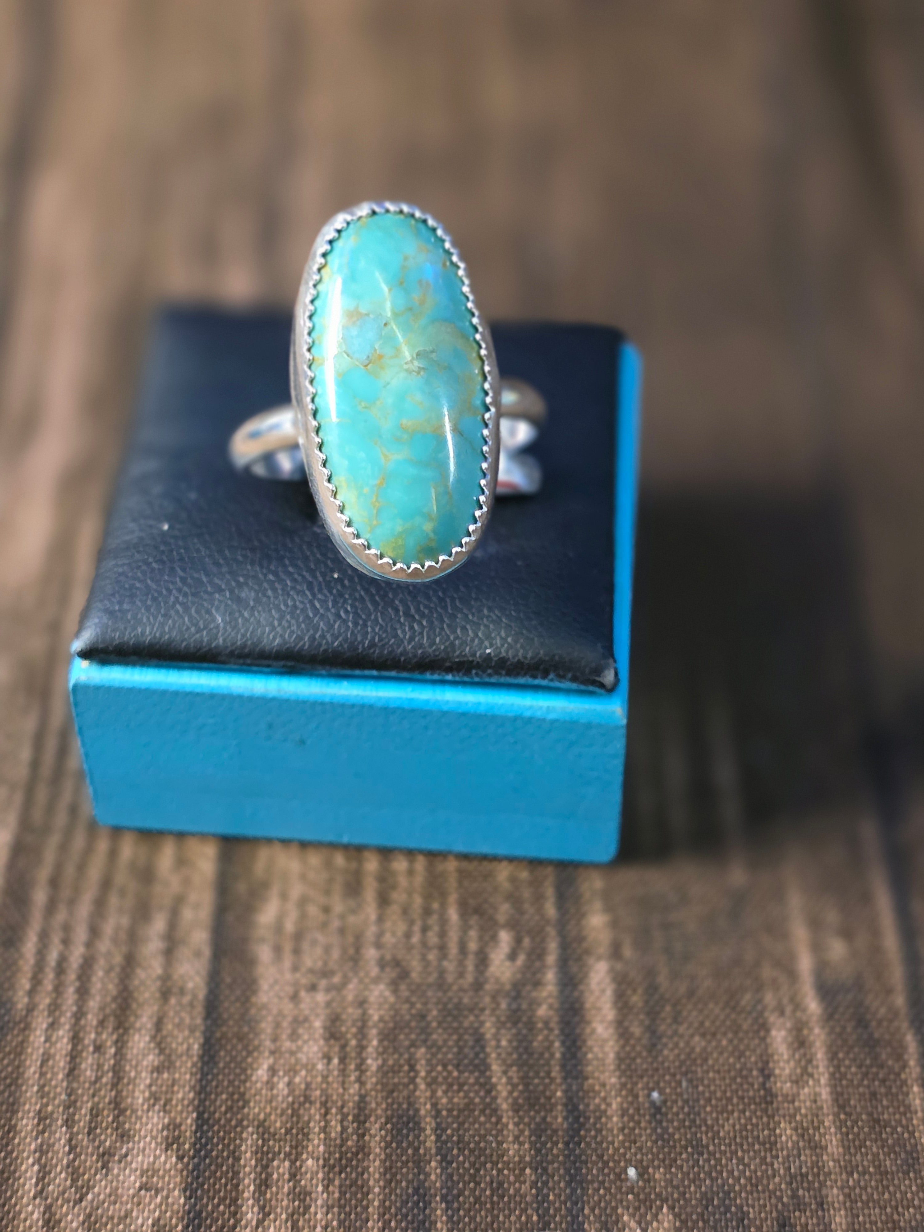 KINGMAN TURQUOISE PLAIN RING SIZE 8