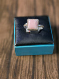 PINK CONCH SHELL SQUARE RING size 5.5