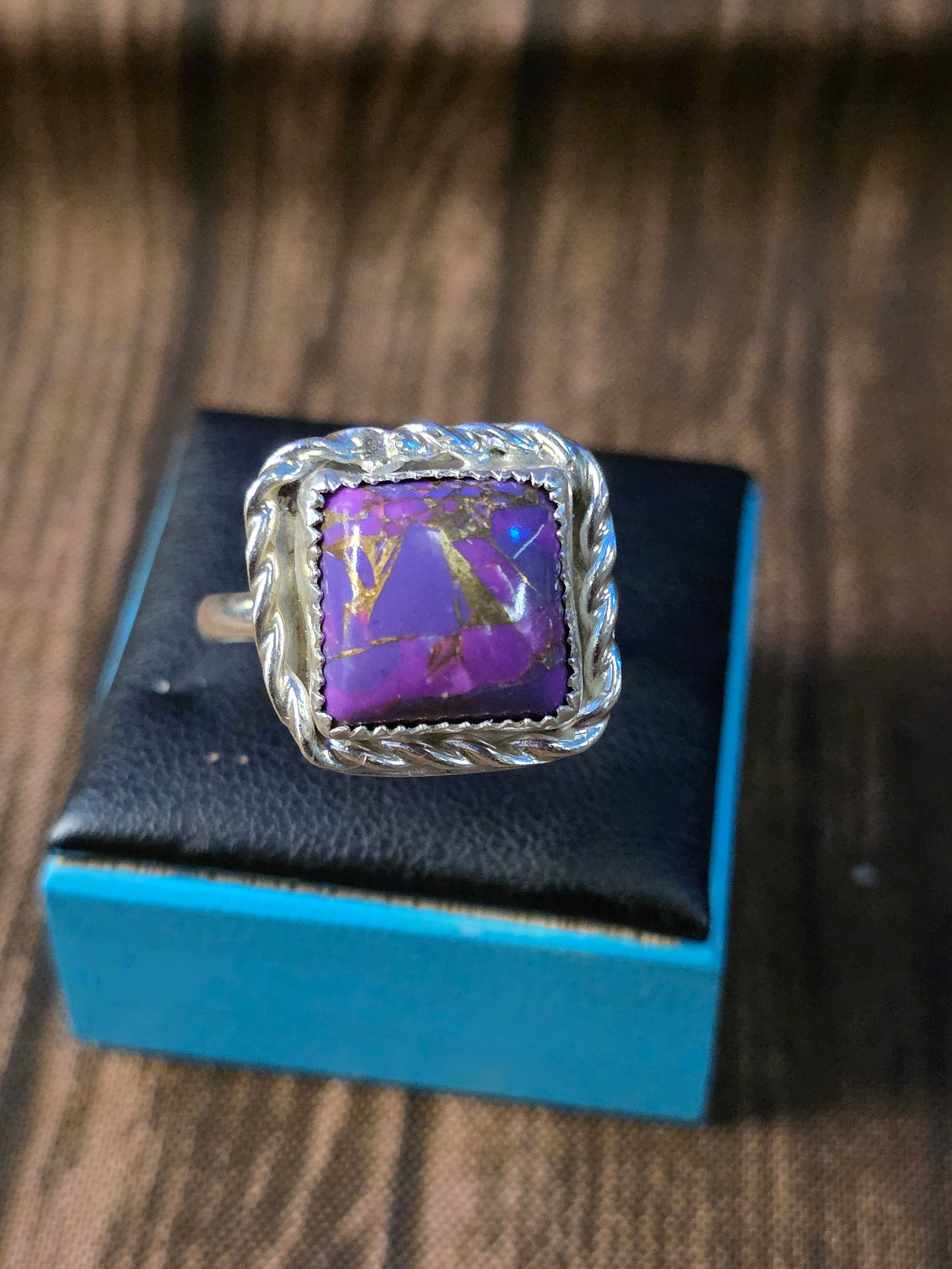 KINGMAN PURPLE TURUOISE RING AJUSTABLE RING