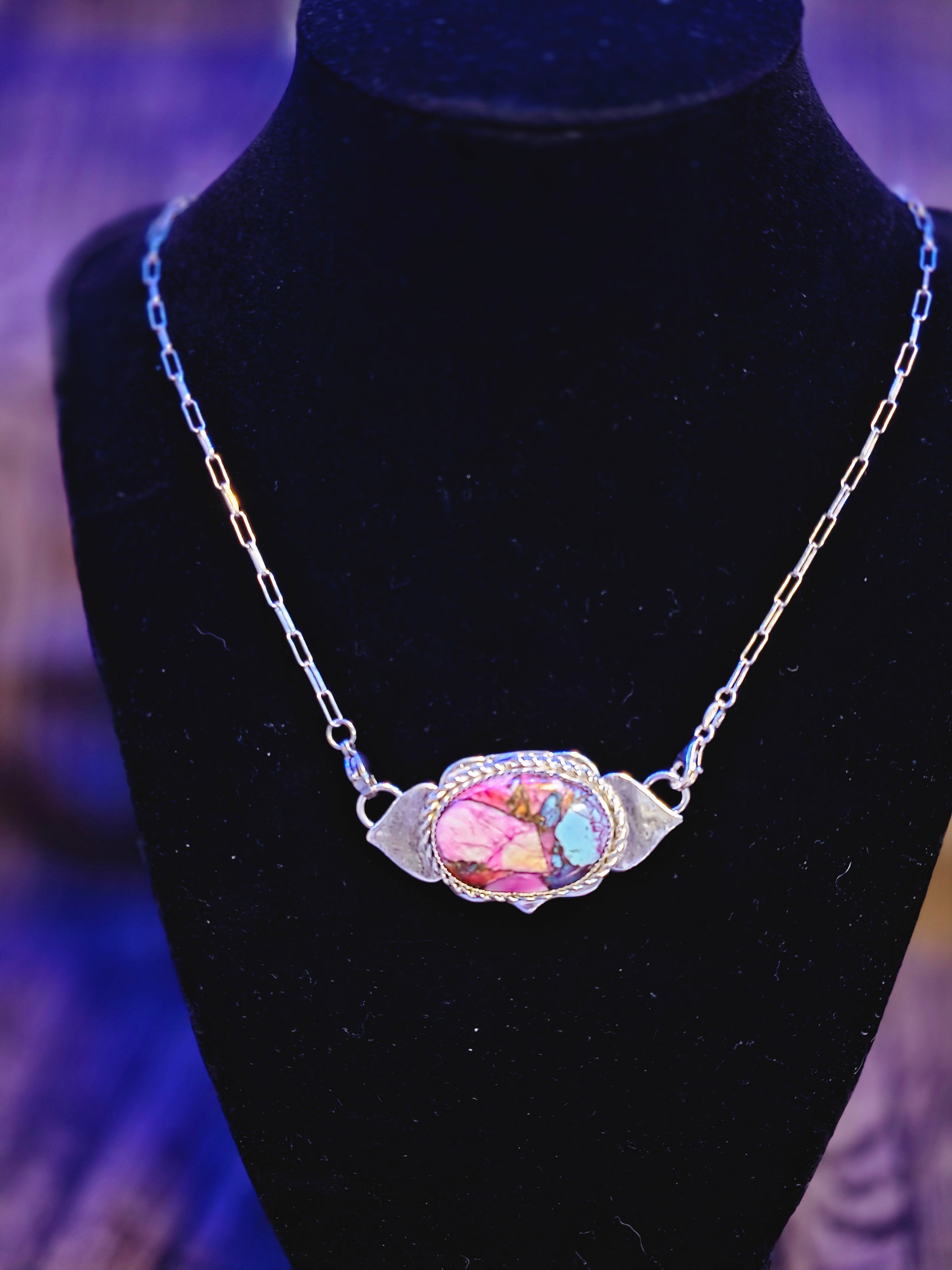 PINK DAHLIA  NECKLACE