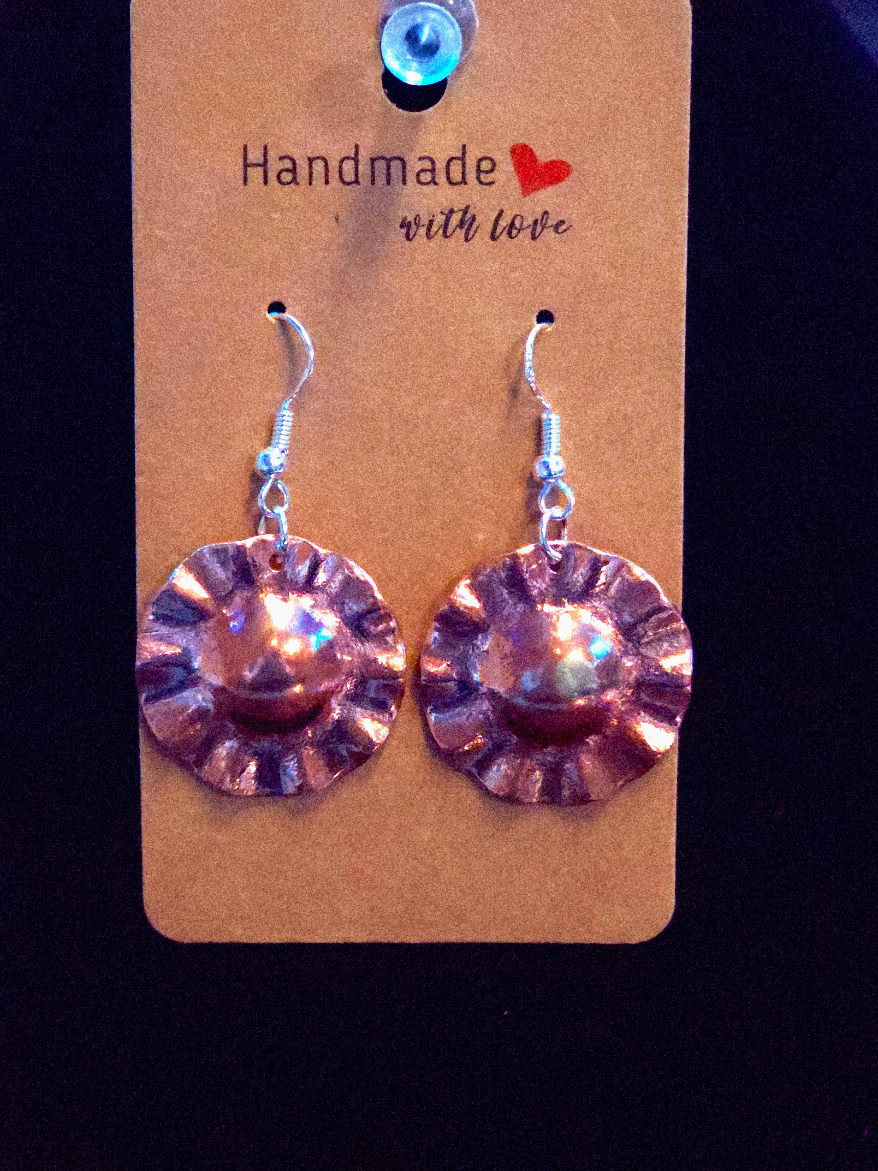 COPPER SMALL WAVED CIRCLE EARINGS