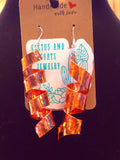 COPPER LG HAMMERED TWISTED EARING