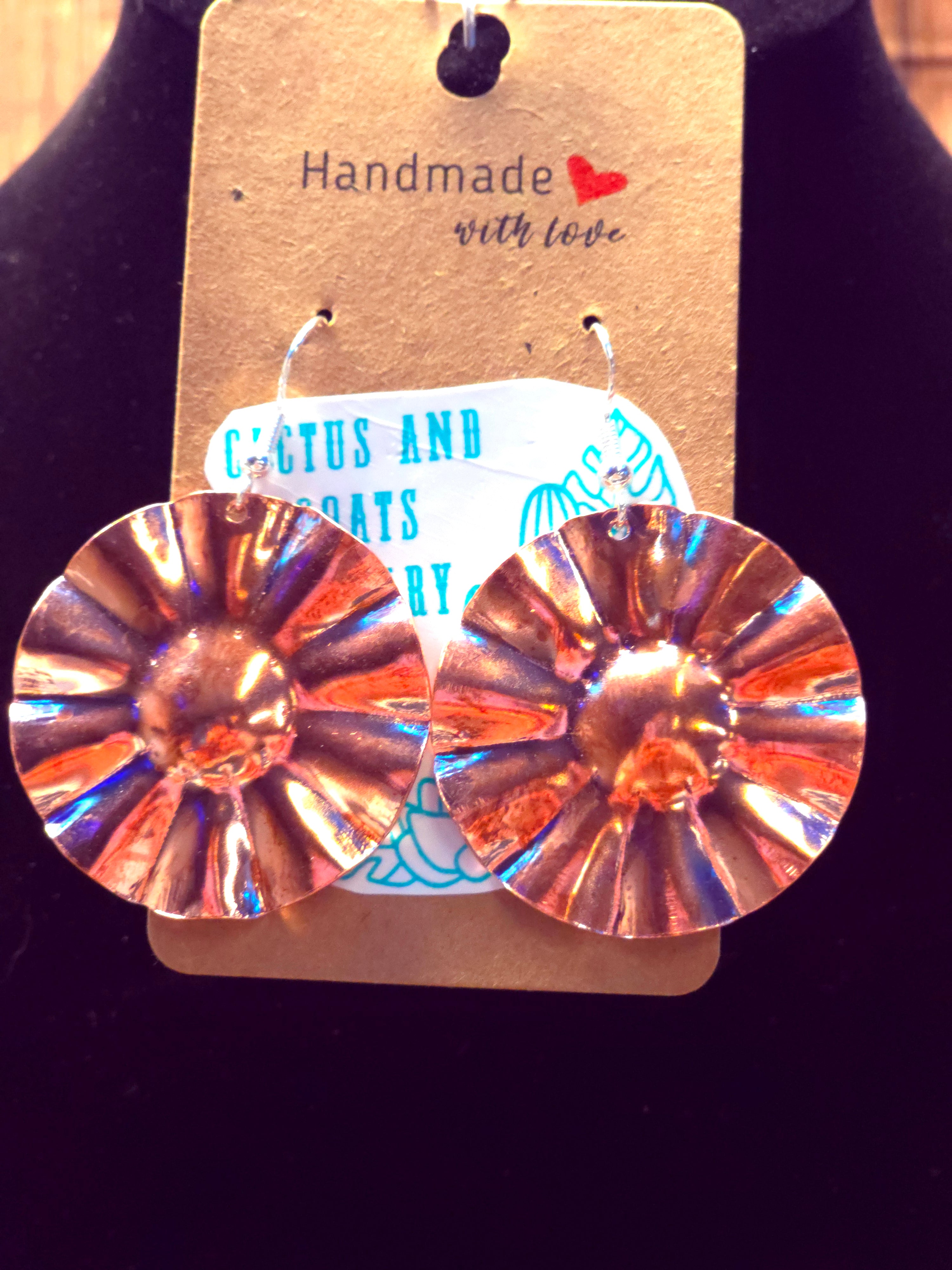 COPPER LG WAVE CIRCLE EARRINGS
