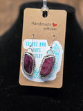 PURPLE SPINY OYSTER .925 SILVER EARRINGS