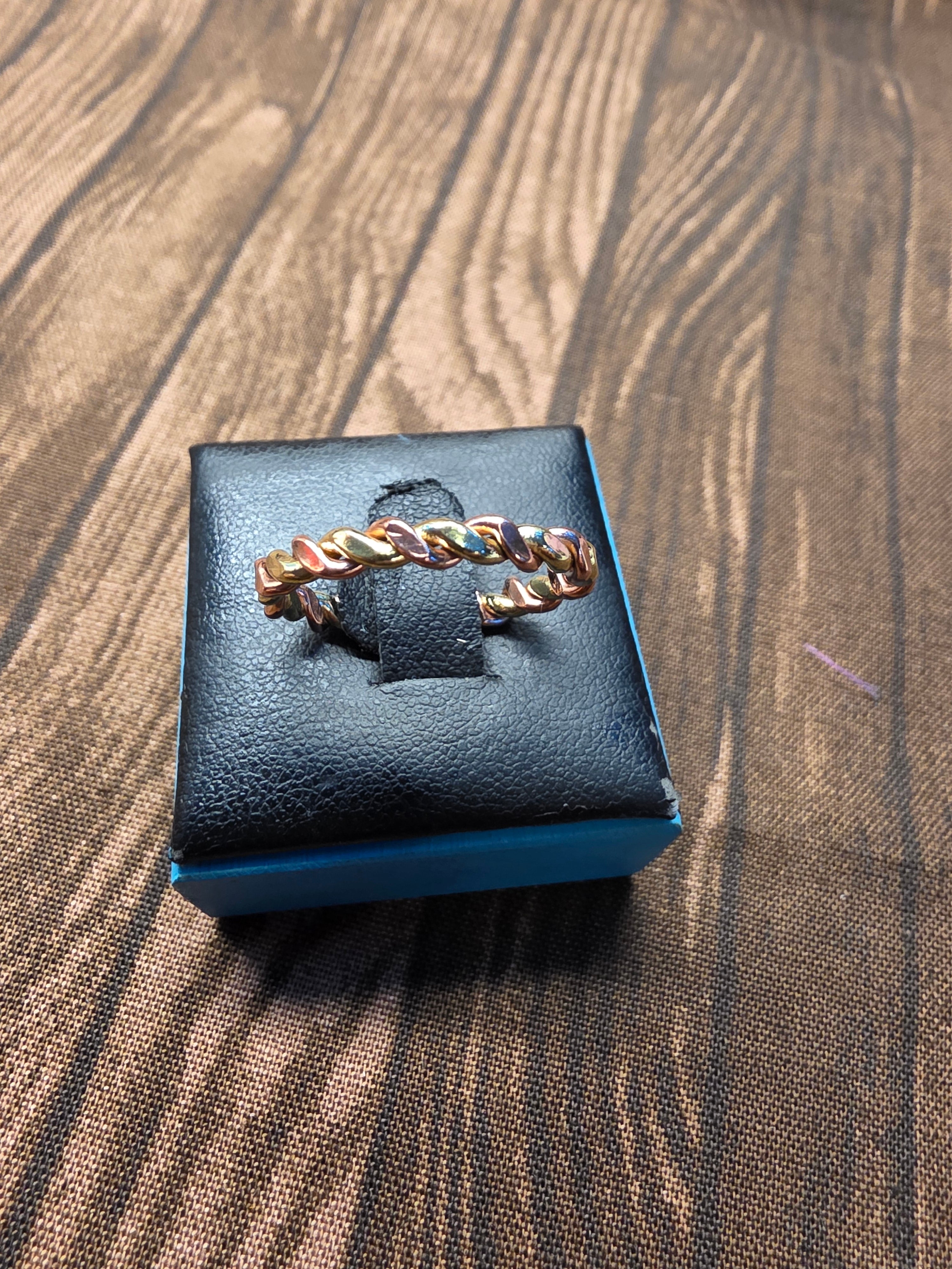 COPPER AND BRASS TWISTED STACKER RINGS