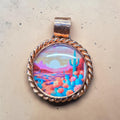 COPPER CACTUS SCENE ROUND PENDANT